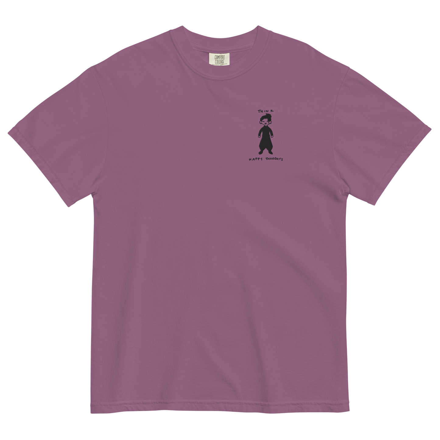 Think Happy Thoughts Embroidered T-Shirt