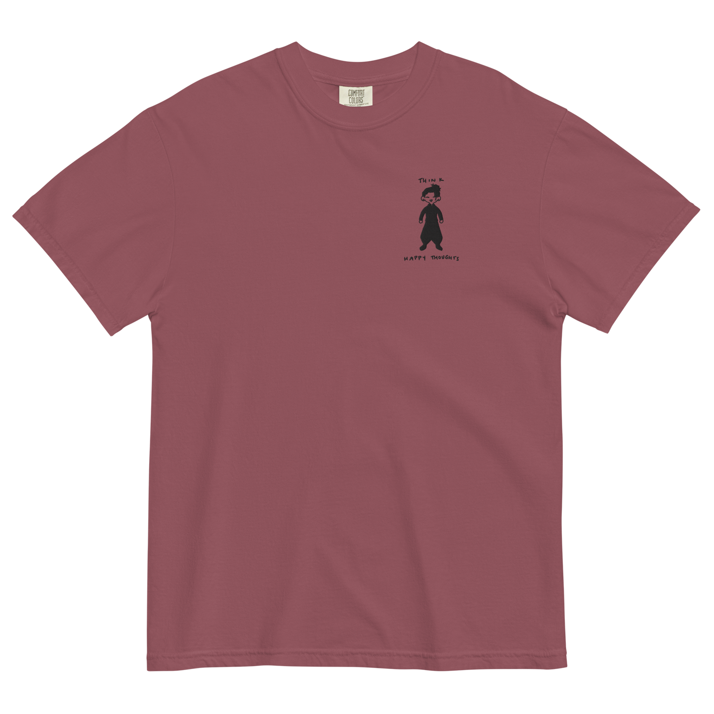 Think Happy Thoughts Embroidered T-Shirt
