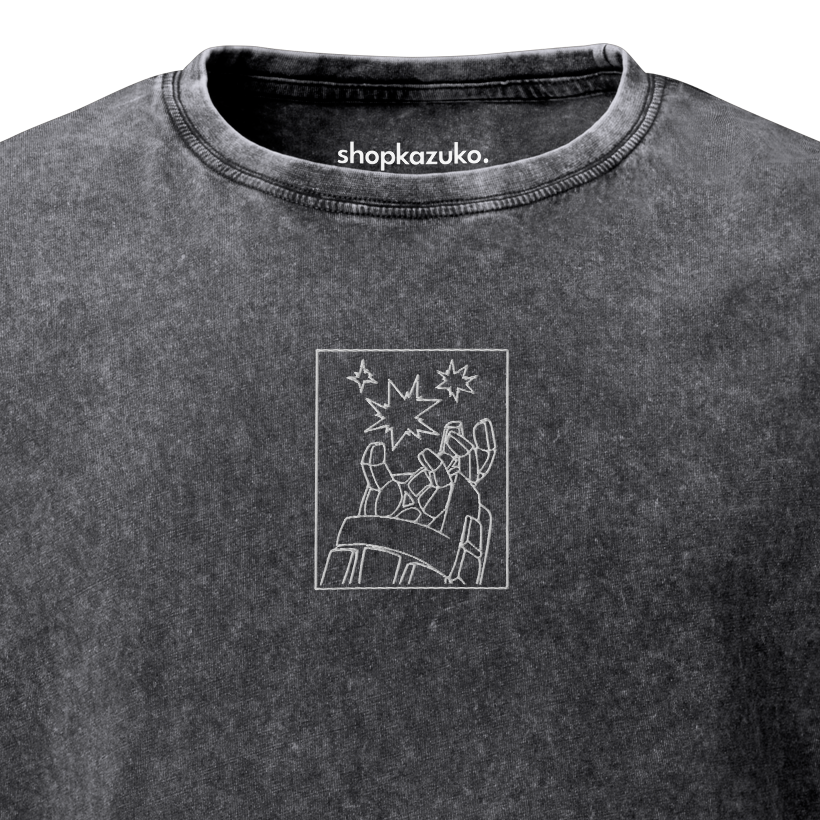 King Explosion Embroidered Denim T-Shirt