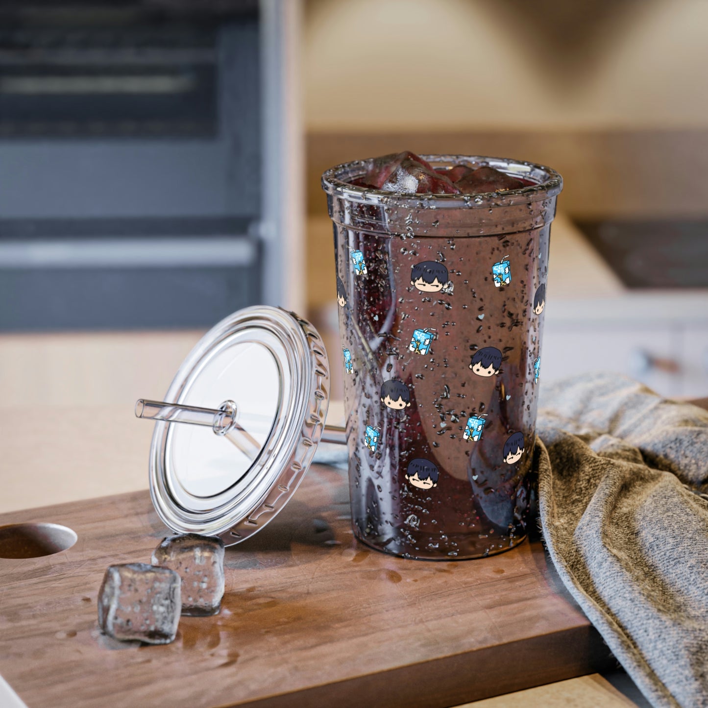 Kags Milk Acrylic Tumbler with Straw