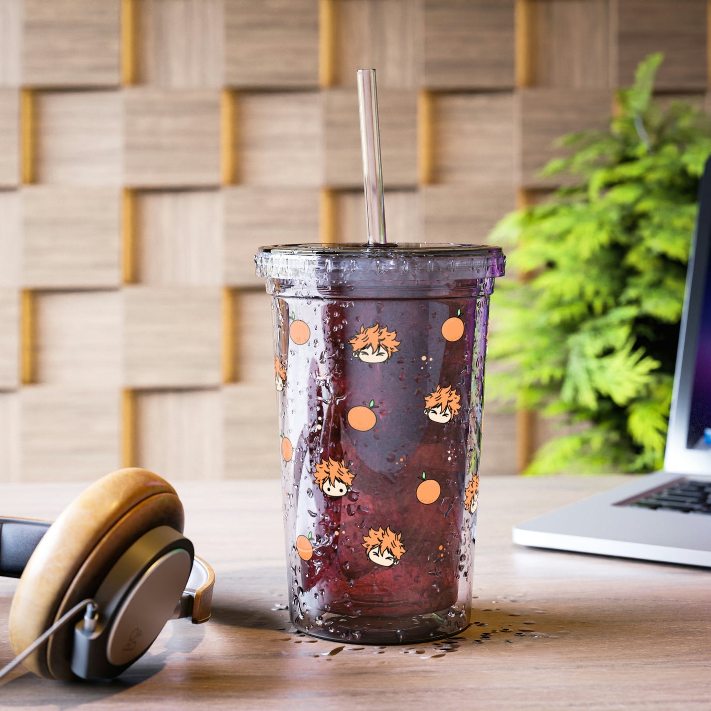Hinata Orange Spring Acrylic Tumbler with Straw