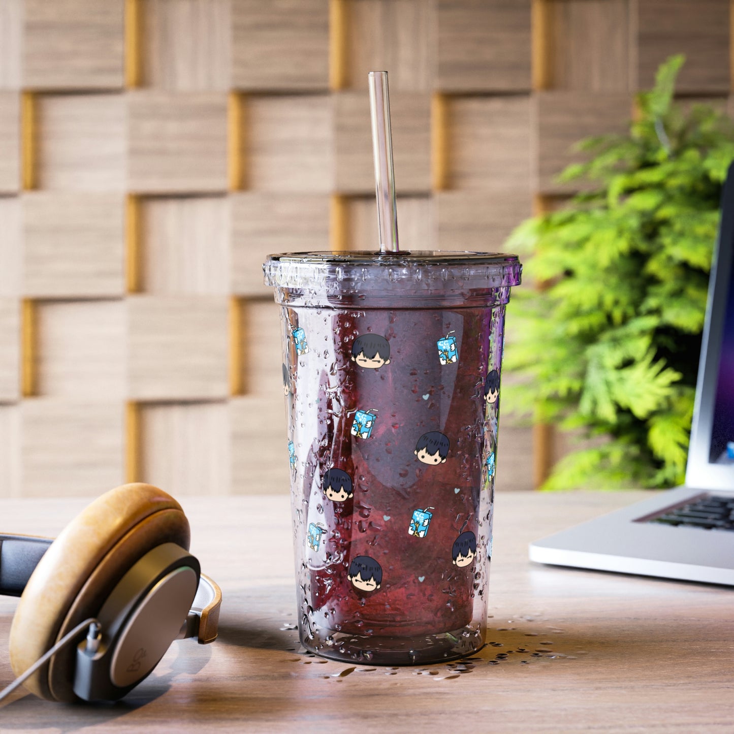 Kags Milk Acrylic Tumbler with Straw