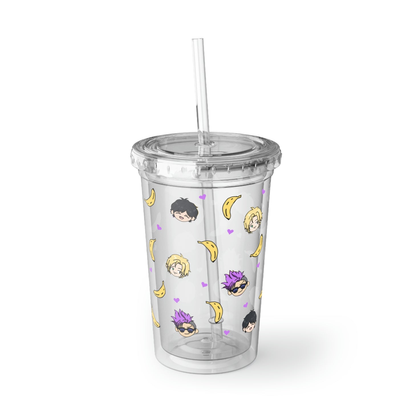 Chibi Bananas Acrylic Tumbler with Straw