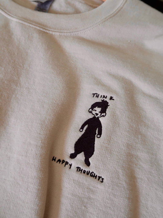 Think Happy Thoughts Embroidered Sweatshirt