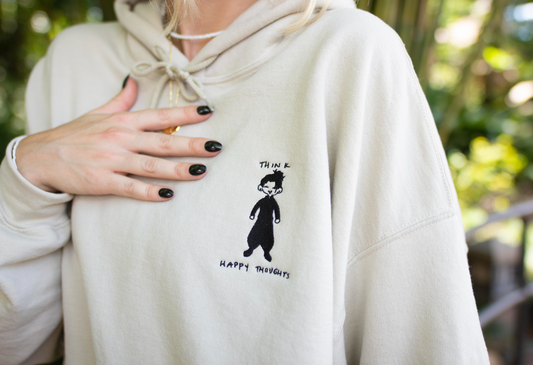 Think Happy Thoughts Embroidered Hoodie