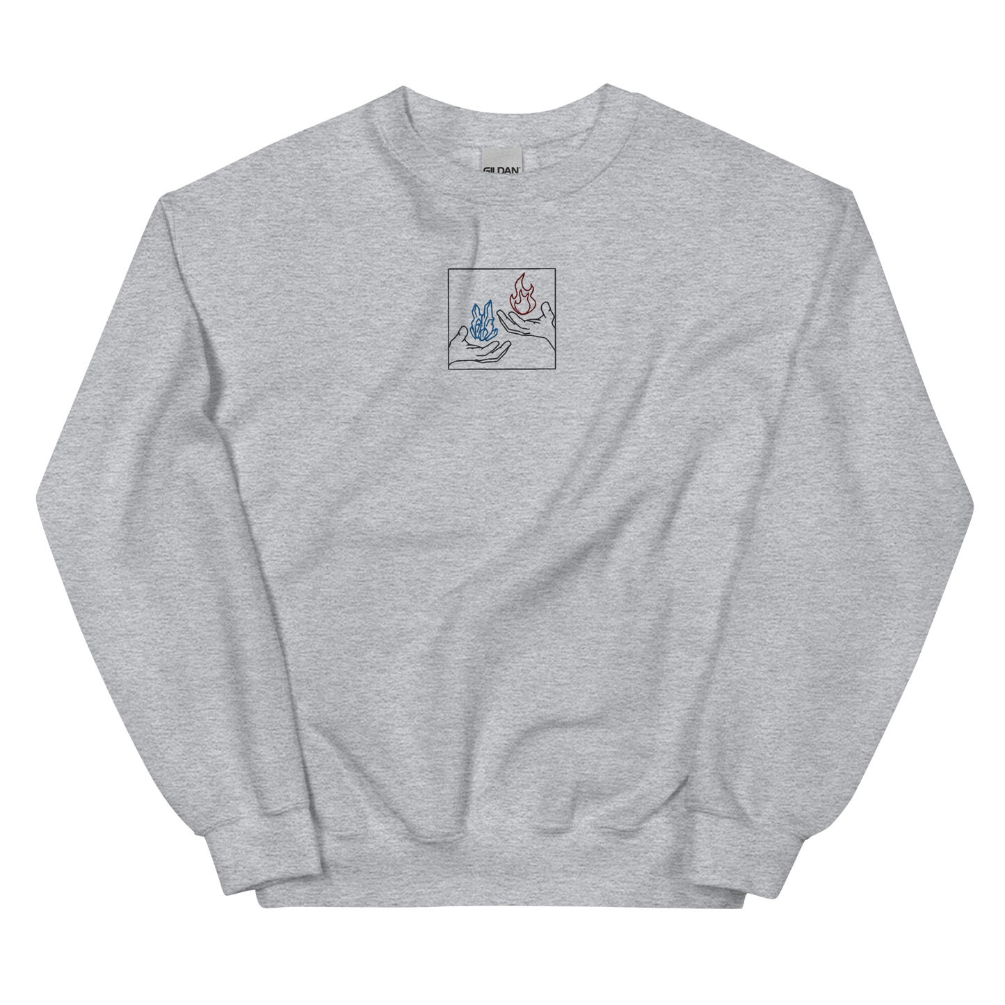 Half N Half Embroidered Hands Sweatshirt