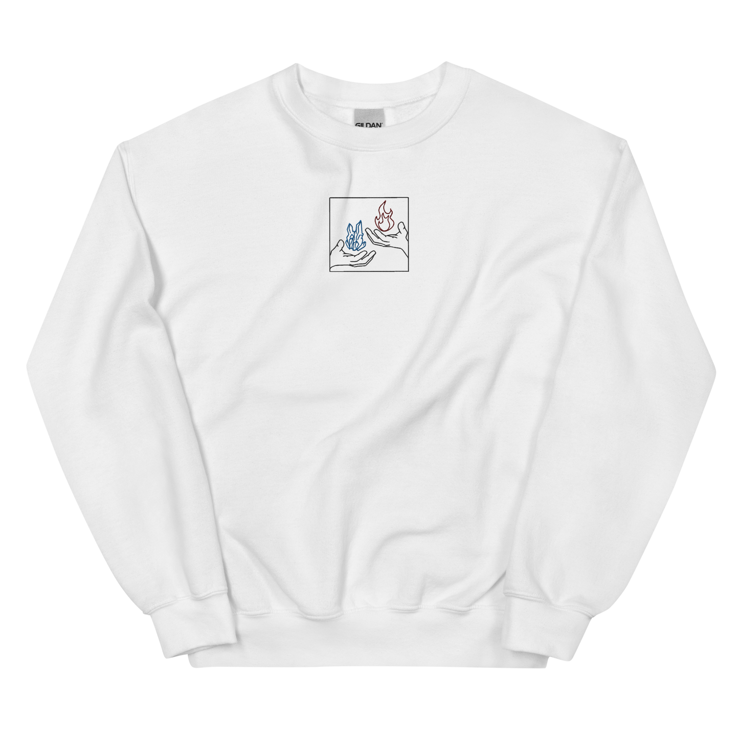 Half N Half Embroidered Hands Sweatshirt
