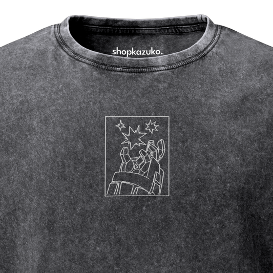 King Explosion Embroidered Denim T-Shirt
