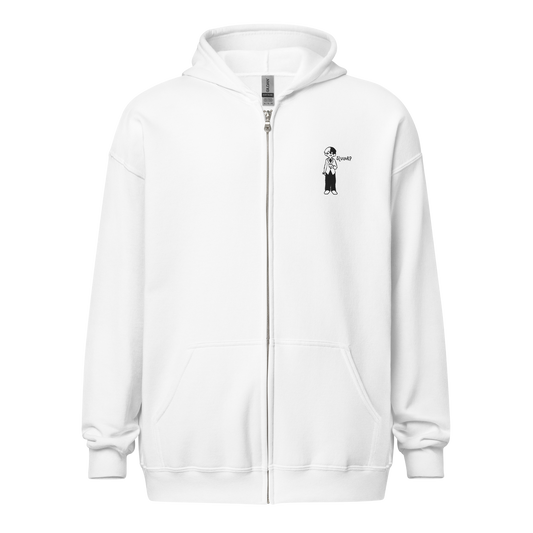 Half N Half Zip Up Hoodie