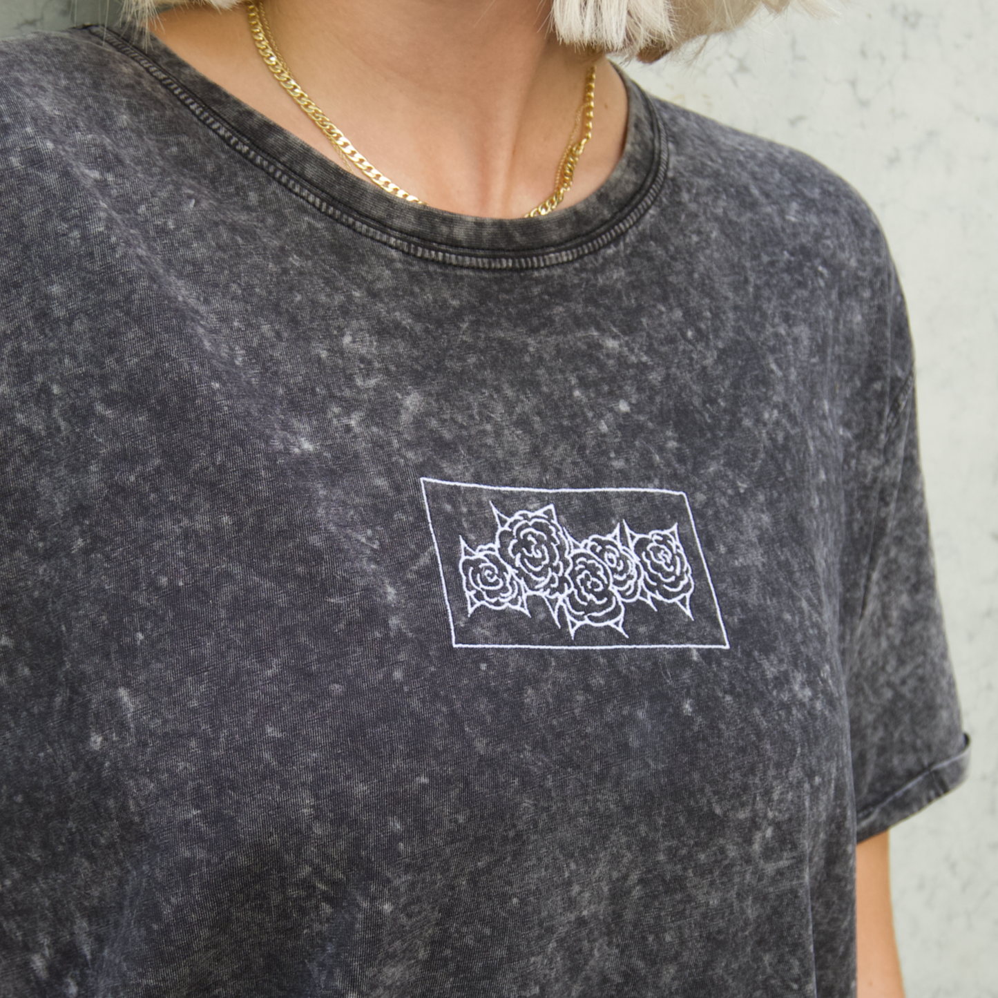 Rot Technique Denim T-Shirt (Embroidered)