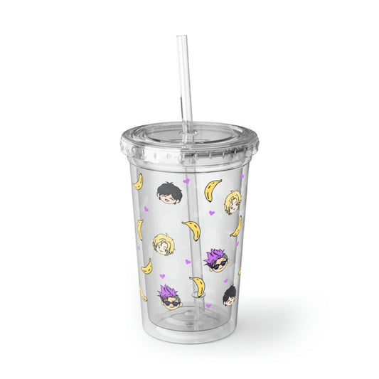 Chibi Bananas Acrylic Tumbler with Straw
